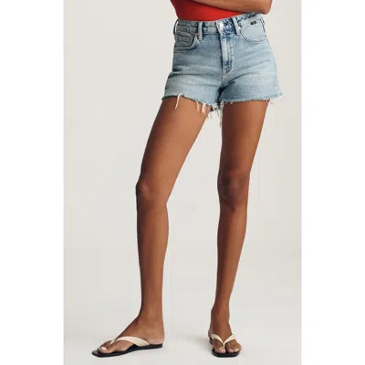 Mavi Jeans Rosie High Waist Denim Cutoff Shorts In Blue