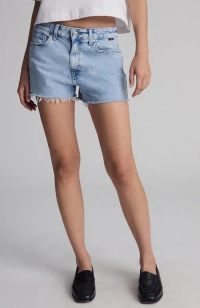 Mavi Jeans Rosie Star Print Denim Cutoff Shorts In Blue