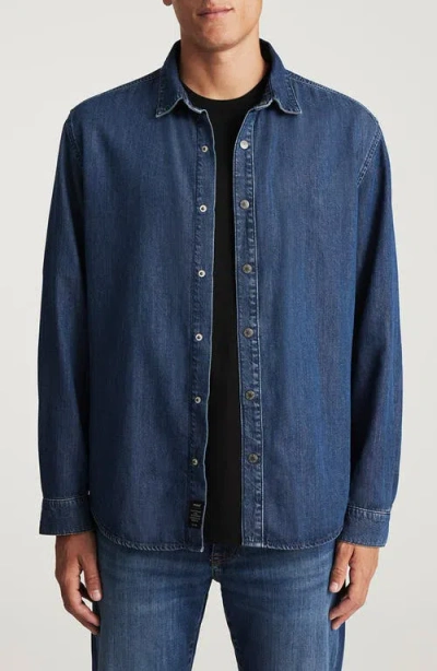 Mavi Jeans Roy Denim Snap-up Shirt In Blue