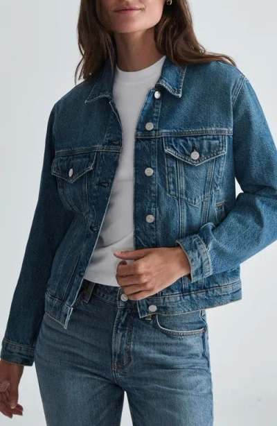 Mavi Jeans Rubie Denim Trucker Jacket In Mid Shaded Classic B