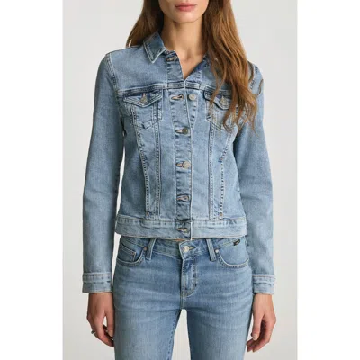 Mavi Jeans Samantha Crop Denim Trucker Jacket In Blue