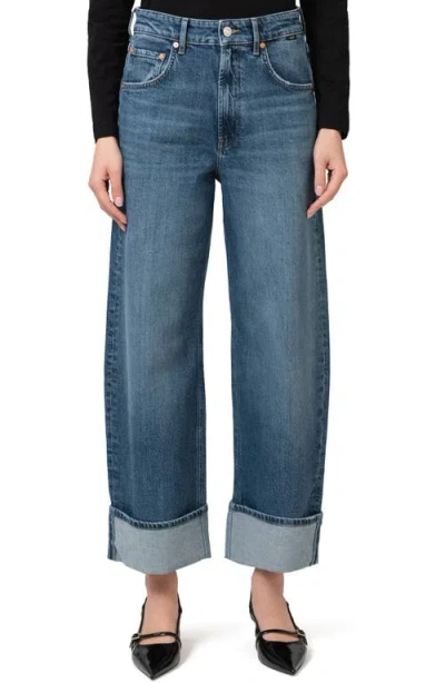 Mavi Jeans Sandra Cuffed High Waist Ankle Wide Leg Jeans In Mid Brushed Blue