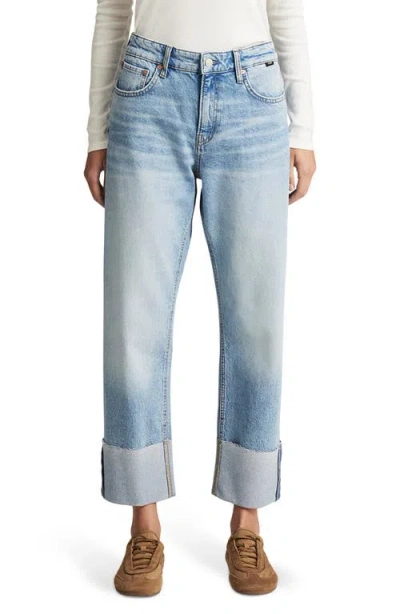 Mavi Jeans Savannah Cuffed High Waist Relaxed Straight Leg Jeans In Blue