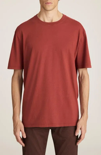 Mavi Jeans Short Sleeve Cotton T-shirt In Burgundy
