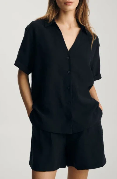 Mavi Jeans Short Sleeve Shirt In Black