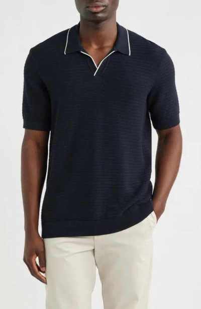Mavi Jeans Short Sleeve Sweater Polo In Blue