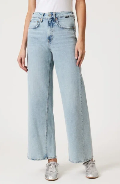 Mavi Jeans Siena High Waist Ankle Wide Leg Jeans In Bleached Classic Blue