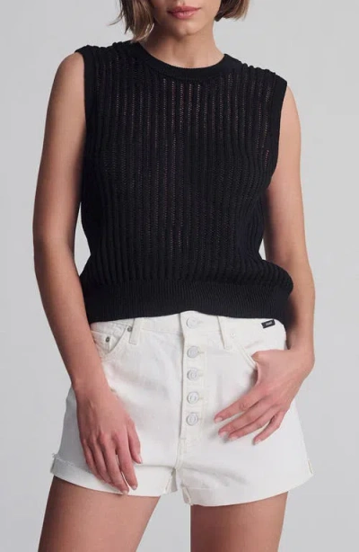 Mavi Jeans Sleeveless Rib Sweater In Black