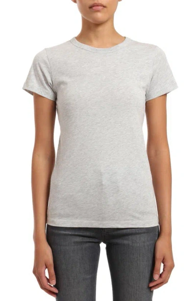 Mavi Jeans Slim Fit Cotton Slub T-shirt In Snow Grey Melange