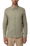 Mavi Jeans Slim Fit Long Sleeve Linen Button-up Shirt In Green