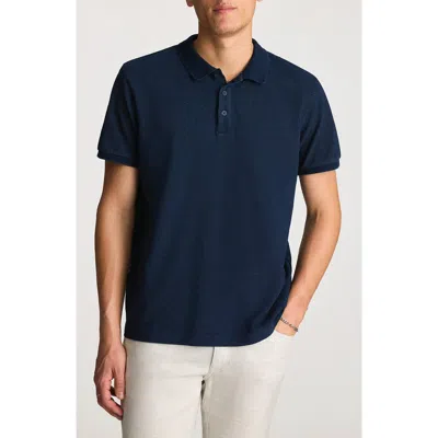 Mavi Jeans Slub Cotton Polo In Blue