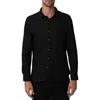 Mavi Jeans Solid Black Linen Button-up Shirt In Black