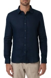 Mavi Jeans Solid Indigo Linen Button-up Shirt