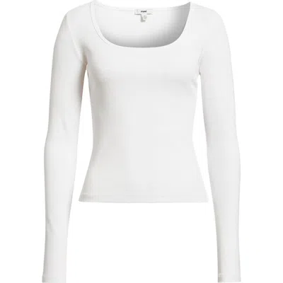 Mavi Jeans Square Neck Long Sleeve T-shirt In White