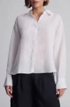 Mavi Jeans Step Hem Button-up Shirt In White