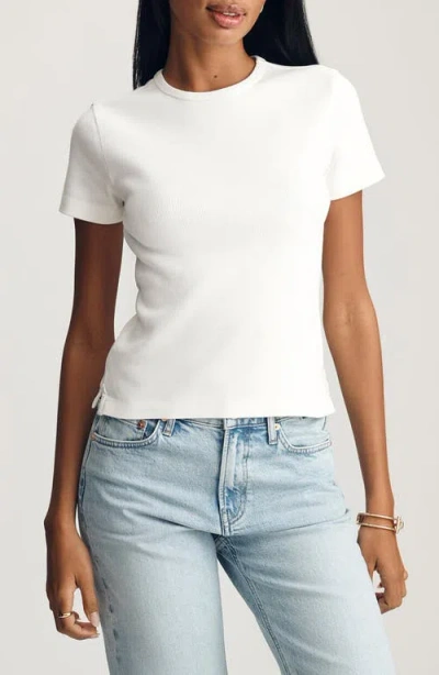 Mavi Jeans Stretch Cotton Rib T-shirt In White