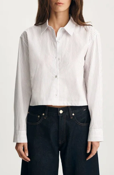 Mavi Jeans Stripe Button-up Shirt In White