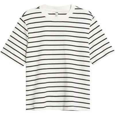 Mavi Jeans Stripe Cotton Crewneck T-shirt In White
