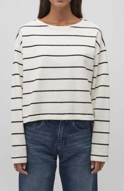 Mavi Jeans Stripe Cotton Sweater In Dress Blue Stripe