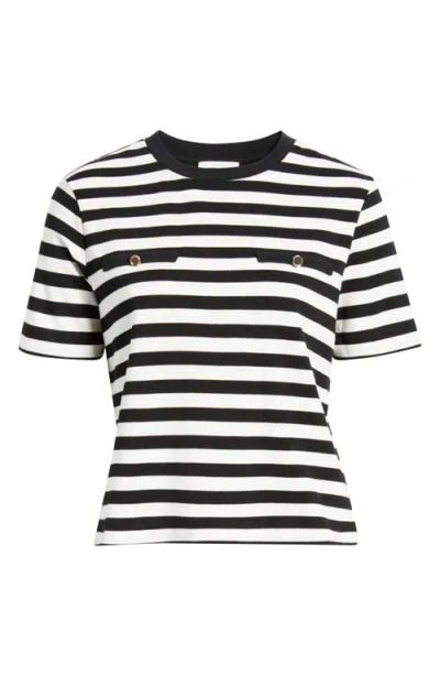 Mavi Jeans Stripe Cotton T-shirt In Black