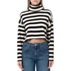 Mavi Jeans Stripe Jersey Crop Top In Black Stripe