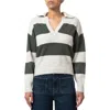 Mavi Jeans Stripe Johnny Collar Sweater In Urban Chic Stripe