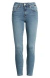 Mavi Jeans Tess High Waist Ankle Skinny Jeans In Shaded Flex Blue