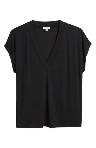 Mavi Jeans V-neck Modal Blend Top In Black