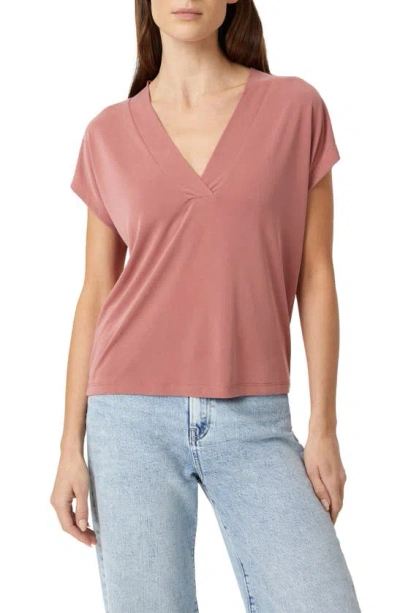 Mavi Jeans V-neck Modal Blend Top In Canyon Rose