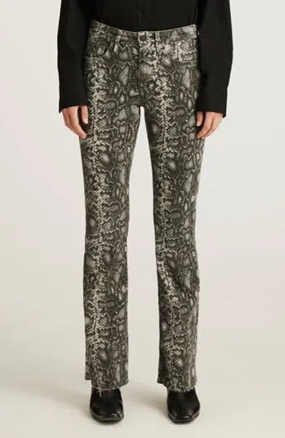 Mavi Jeans Vicky Snake Print Mid Rise Bootcut Jeans In Smoke Snake Denim