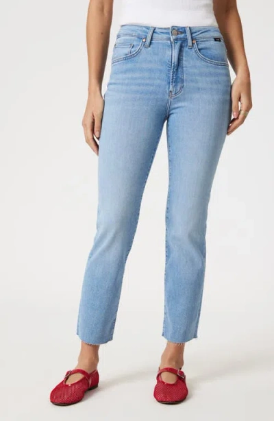 Mavi Jeans Viola Raw Hem High Waist Ankle Straight Leg Jeans In Blue