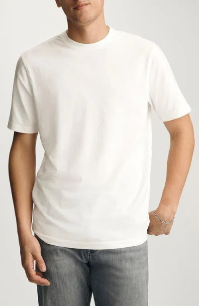 Mavi Jeans White Slub Cotton Blend T-shirt