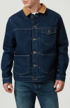 Mavi Jeans Willy Corduroy Collar Denim Jacket In Deep Blue Denim