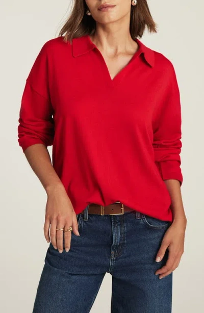 Mavi Jeans Wool Polo Sweater In Red