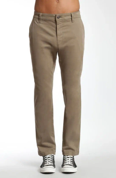 Mavi Jeans Zach Stretch Cotton Twill Straight Leg Pants In Sage Twill
