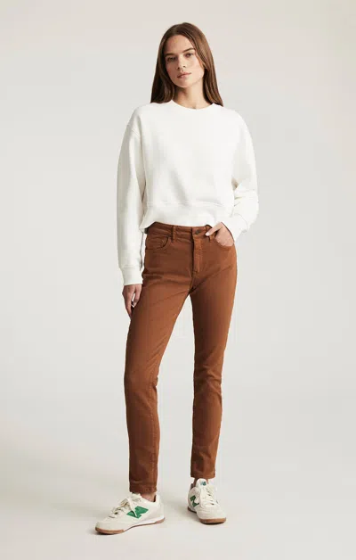 Mavi Kathleen Slim Boyfriend In Camel Flex Blue In Brown