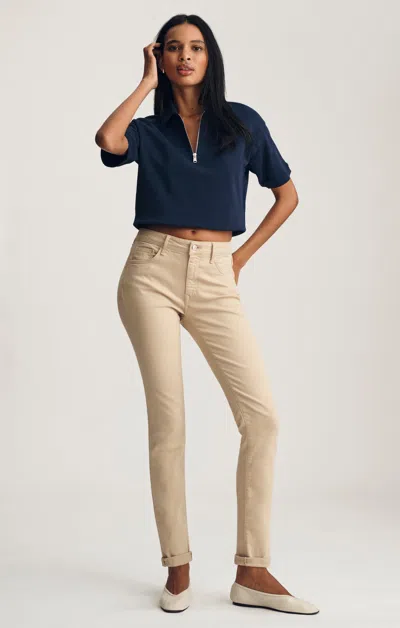 Mavi Kathleen Slim Boyfriend In Corn Silk Flex Blue In Sand