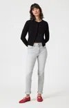 Mavi Kathleen Slim Boyfriend In Ice Grey Feather Blue In Gray
