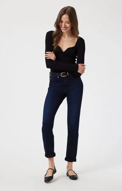 Mavi Kathleen Slim Boyfriend In Midnight Feather Blue In Dark Blue