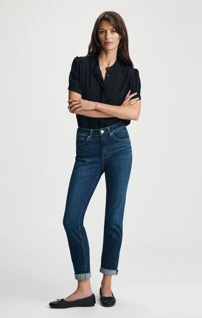 Mavi Kathleen Slim Boyfriend Jeans In Dark Blue Feather Blue