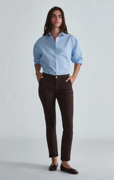 Mavi Kathleen Slim Chino Pants In Chestnut Twill In Brown