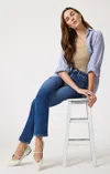 Mavi Kendra Straight Leg In Dark Brushed Feather Blue In Dark Blue