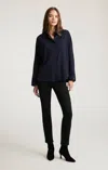 Mavi Kendra Straight Leg In Dark Smoke Flex Blue In Gray