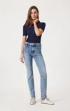 Mavi Kendra Straight Leg In Light Brushed Tribeca In Light Blue