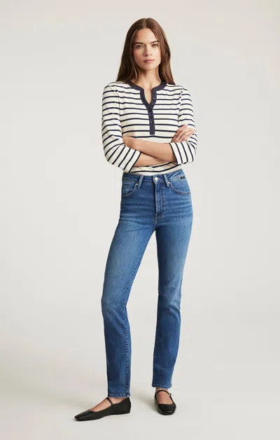 Mavi Kendra Straight Leg In Mid Brushed Flex Blue