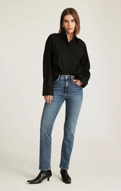 Mavi Kendra Straight Leg In Mid Brushed Gold Premium In Black