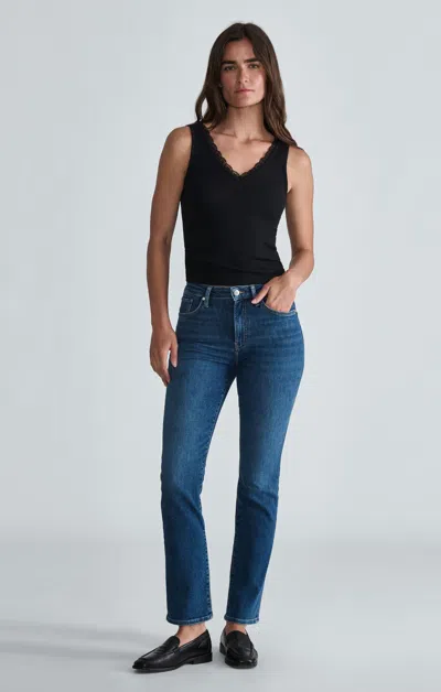 Mavi Kendra Straight Leg Jeans In Mid Brushed Flex Blue In Medium Blue