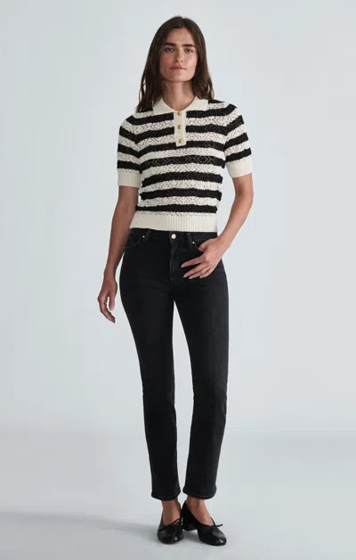 Mavi Kendra Straight Leg Jeans In Smoke Brushed Gold Premium In Black