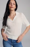Mavi Knit Polo Sweater In Antique White In White