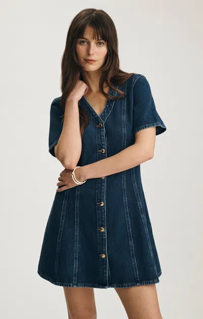 Mavi Kristy Denim Dress In Dark Gold Premium In Blue